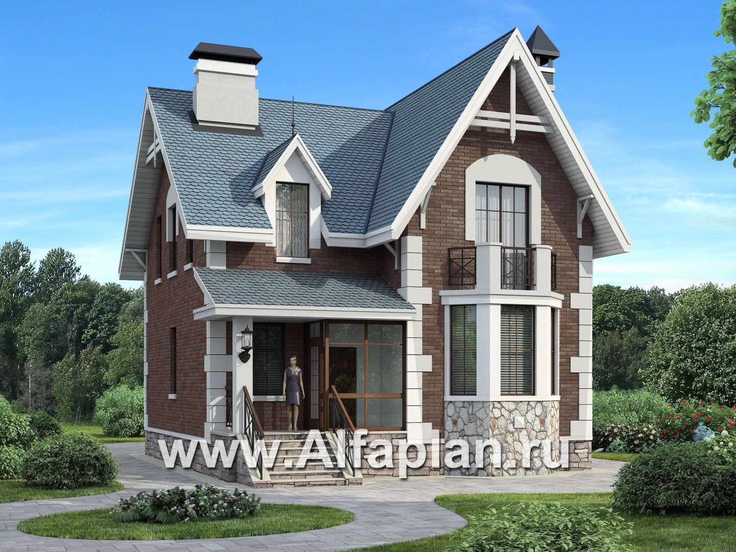 Проекты домов Альфаплан - «Стелла»- компактный дом для маленького участка - основное изображение