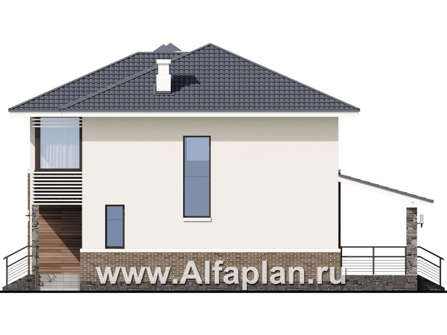 Проекты домов Альфаплан - «Вламинк» - очень удобный современный дом - изображение фасада №2