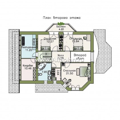 «Регенсбург Плюс» - коттедж в немецком стиле с террасой и с цокольным этажом - превью план дома