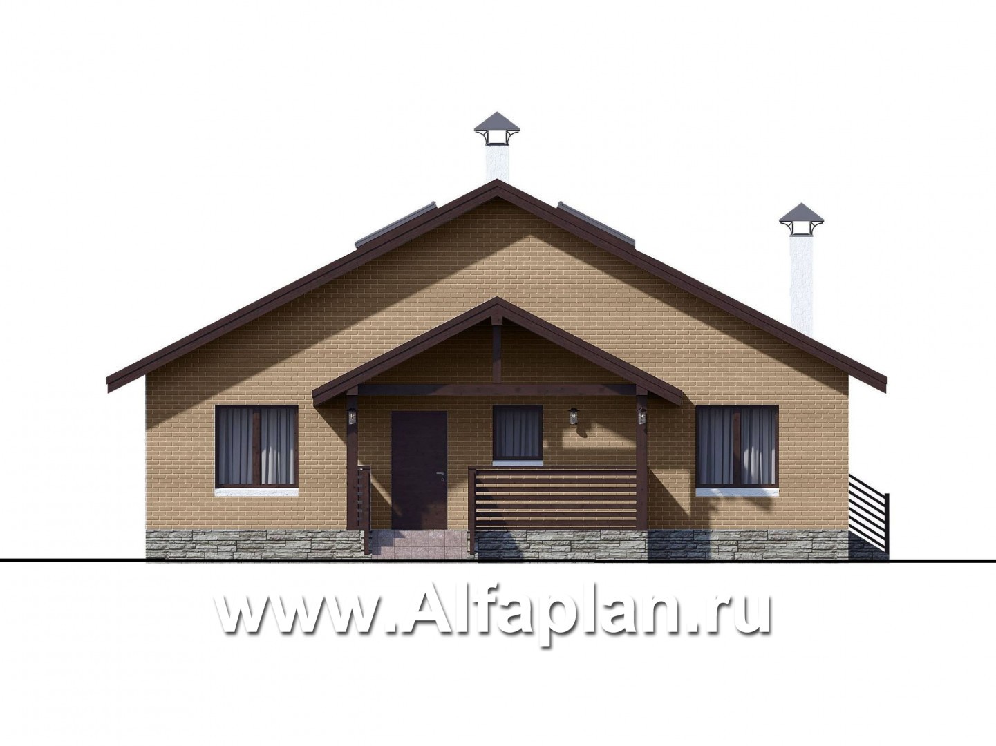 Проекты домов Альфаплан - «Моризо» - шале с двусветной гостиной - изображение фасада №4