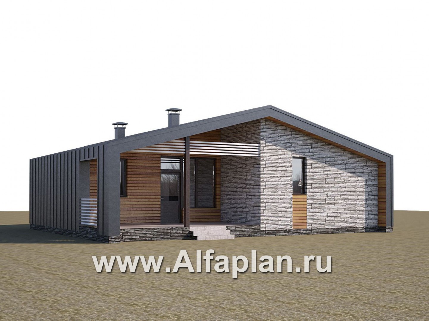 Проекты домов Альфаплан - «Альфа» - каркасный дом с сауной - дополнительное изображение №3
