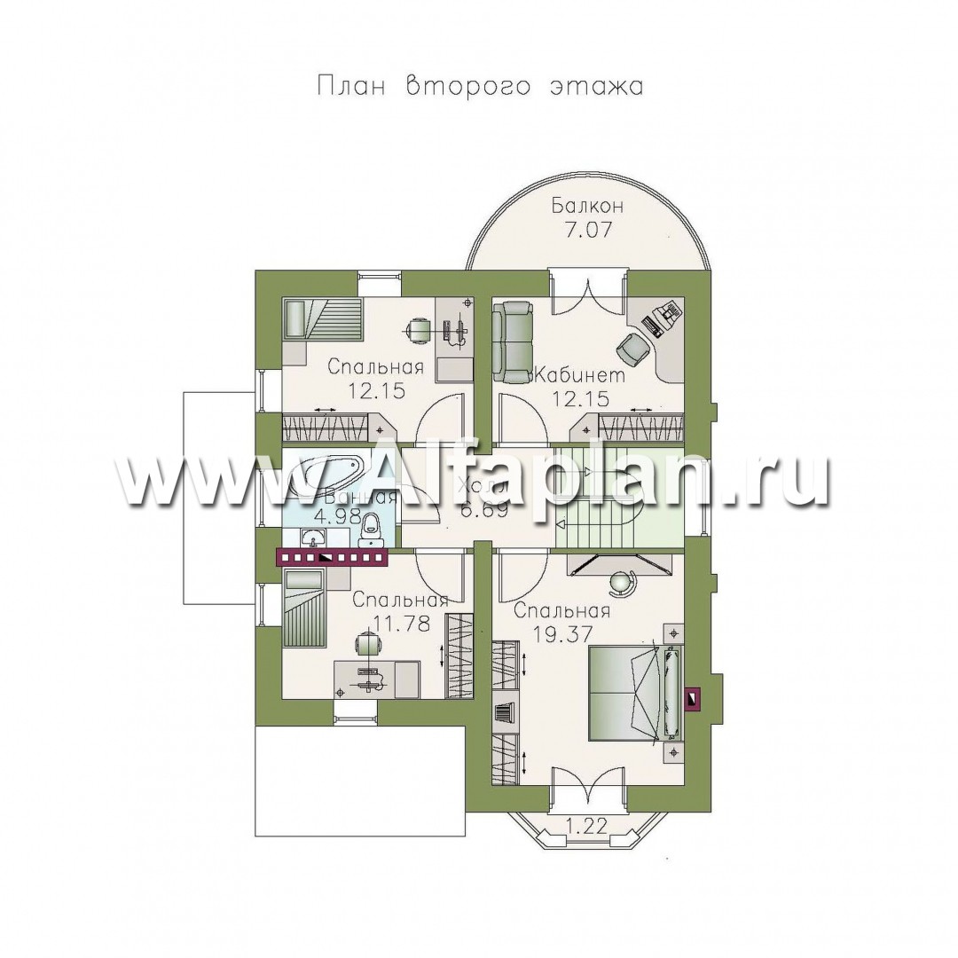 Проекты домов Альфаплан - «Стелла Плюс» — компактный дом с цокольным этажом - изображение плана проекта №3