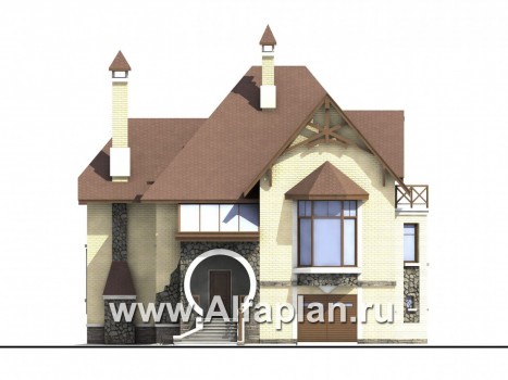Проекты домов Альфаплан - «Серебряный век» - загородный дом с элементами арт-нуво - превью фасада №1