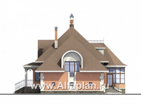 Проекты домов Альфаплан - «Эвита» - респектабельный дом с гаражом - превью фасада №2
