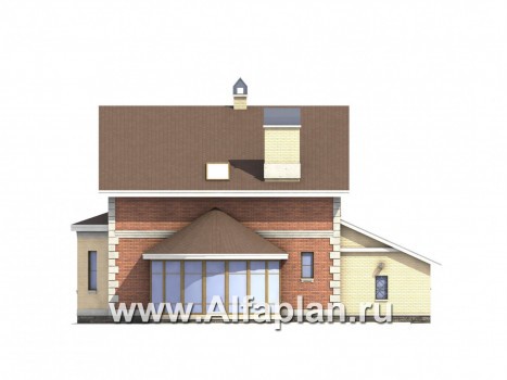 Проекты домов Альфаплан - «Нанси» - рациональный коттедж с гаражом - превью фасада №4
