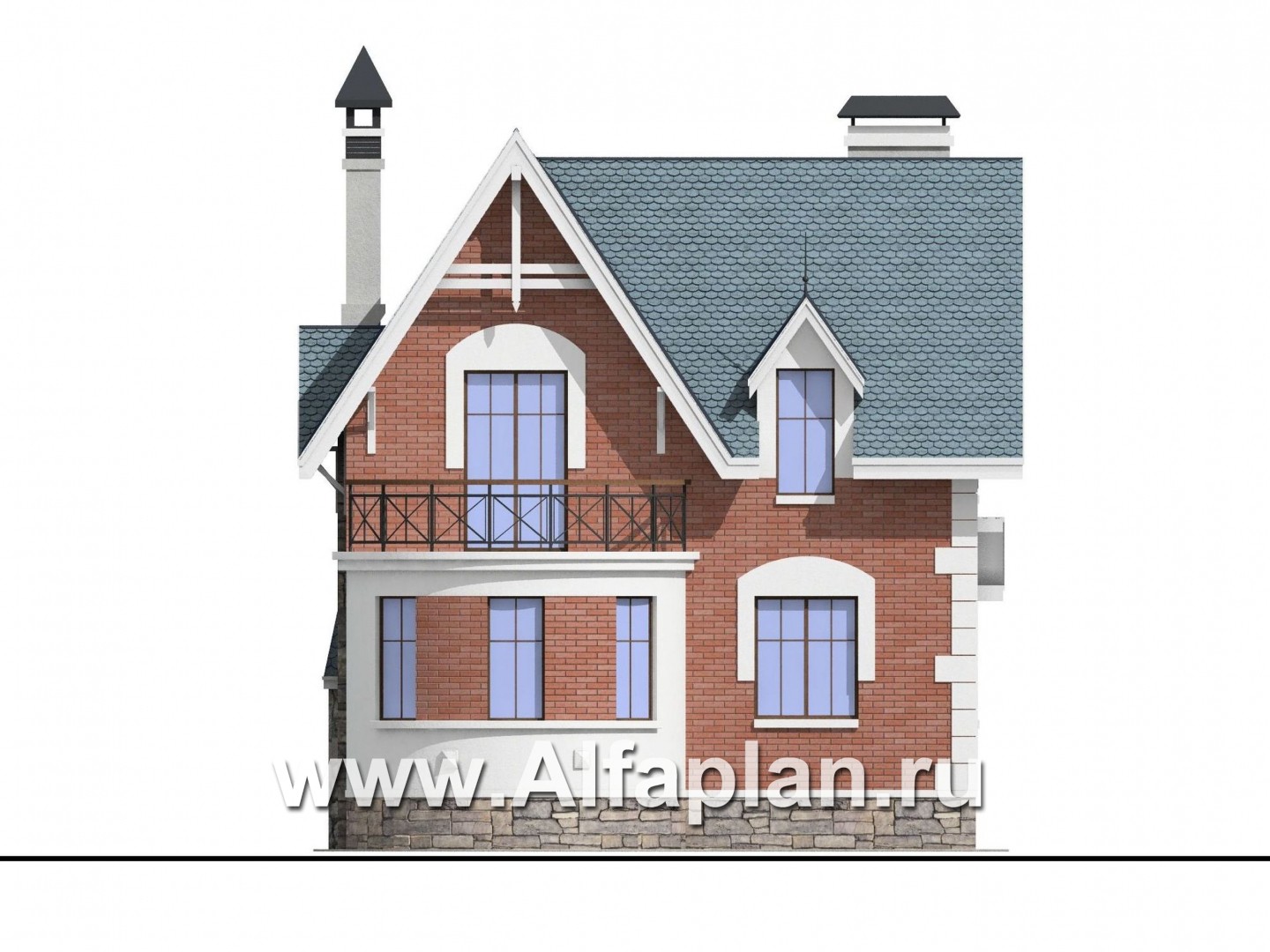 Проекты домов Альфаплан - «Стелла»- компактный дом для маленького участка  - изображение фасада №4
