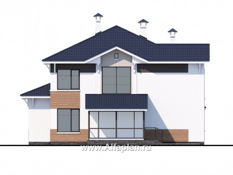 «Мелодия света» - проект двухэтажного дома, со вторым светом и с террасой, с эффектным интерьером - превью фасада дома