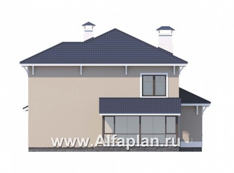 «Эликсир» - проект двухэтажного дома из газобетона, с удобной планировкой - превью фасада дома