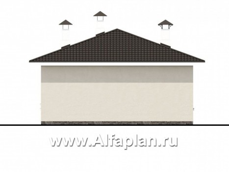 Проекты домов Альфаплан - «Мелета» - уютный одноэтажный дом с двумя спальнями - превью фасада №4