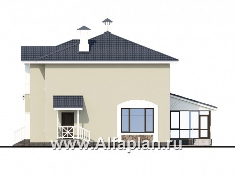 Проекты домов Альфаплан - «Либезюсефрау» - удобный дом с романтическими фасадами - превью фасада №2