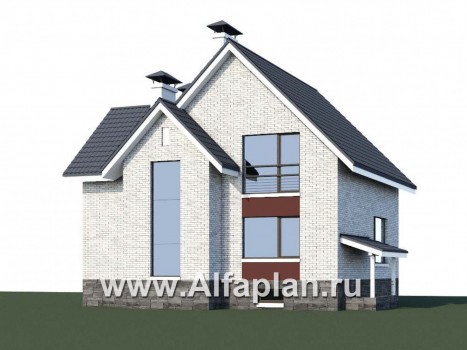 Проекты домов Альфаплан - «Сапфир» - недорогой компактный дом для маленького участка - превью дополнительного изображения №1