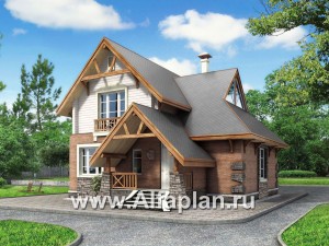Проекты домов Альфаплан - «Альпенхаус»- альпийское шале из комбинированных материалов - превью основного изображения