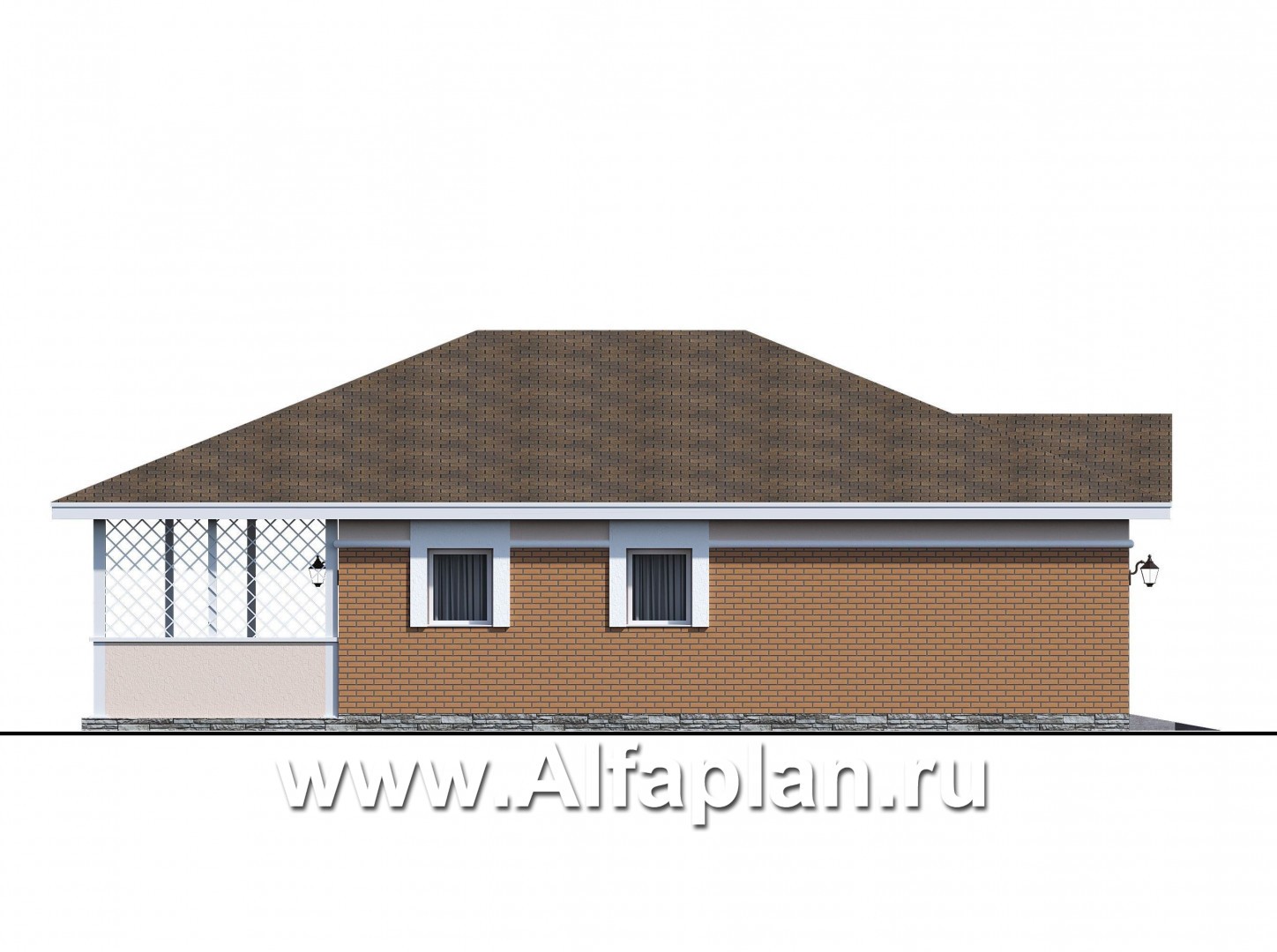 Проекты домов Альфаплан - Гараж на два автомобиля с кладовой и дровником - изображение фасада №3