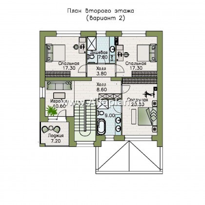 Проекты домов Альфаплан - «Эрго» - проект рационального, уютного современного дома - превью плана проекта №3