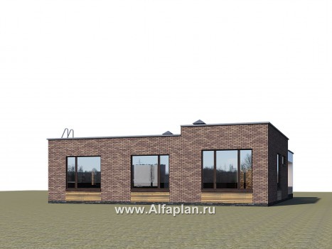 Проекты домов Альфаплан - «Фортис» - одноэтажный дом с плоской кровлей - превью дополнительного изображения №2