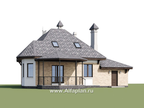 Проекты домов Альфаплан - «Душечка» - небольшой дом с мансардой и гаражом - превью дополнительного изображения №1