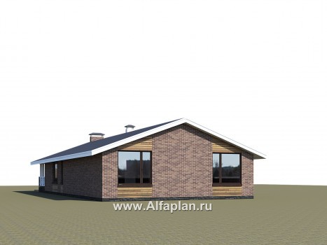 Проекты домов Альфаплан - «Эвтерпа» - одноэтажный дом с  тремя спальнями для узкого участка - превью дополнительного изображения №2