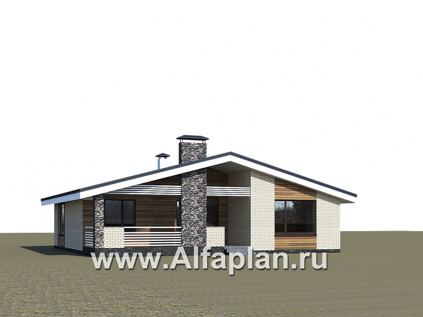 Проекты домов Альфаплан - «Веда» - проект одноэтажного дома с сауной - дополнительное изображение №2