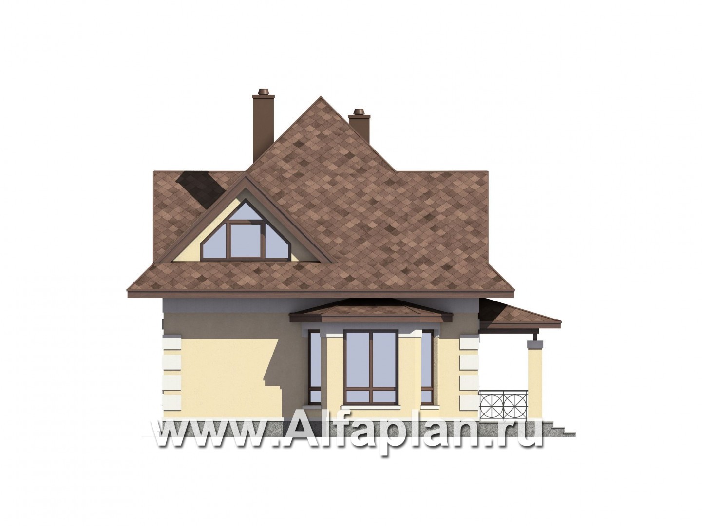 Проекты домов Альфаплан - Проект экономичного дома с гаражом - изображение фасада №4