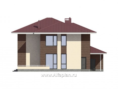 Проекты домов Альфаплан - Проект комфортабельного дома в современном стиле - превью фасада №3