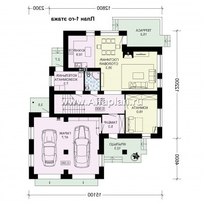 Проекты домов Альфаплан - Проект комфортабельного дома в современном стиле - превью плана проекта №1