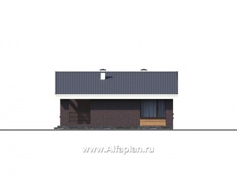 Проекты домов Альфаплан - «Бета» - стильный каркасный коттедж с террасой - превью фасада №3
