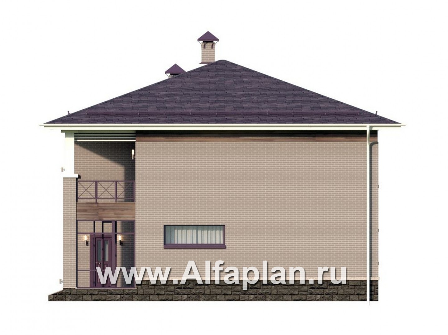 Проекты домов Альфаплан - "Римские каникулы" - проект дома с двусветной гостиной - изображение фасада №2