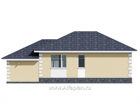 «Вотчина» - проект одноэтажного дома, в классическом стиле, с гаражом - превью фасада дома