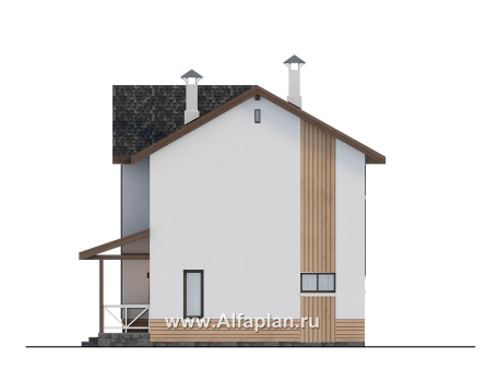 Проекты домов Альфаплан - "Бессер" - проект рационального каркасного дома, строить быстро, жить - удобно - превью фасада №2