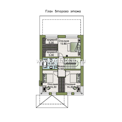 Проекты домов Альфаплан - "Генезис" - проект дома, 2 этажа, с остекленной террасой в стиле Райта - превью плана проекта №2