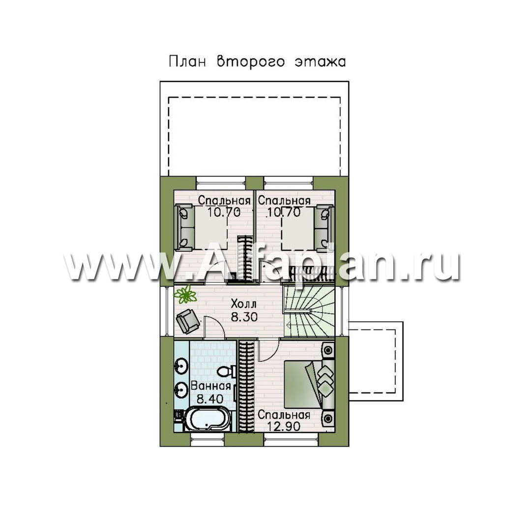 Проекты домов Альфаплан - "Викинг" - проект дома, 2 этажа, с сауной и с террасой, в скандинавском стиле - изображение плана проекта №3