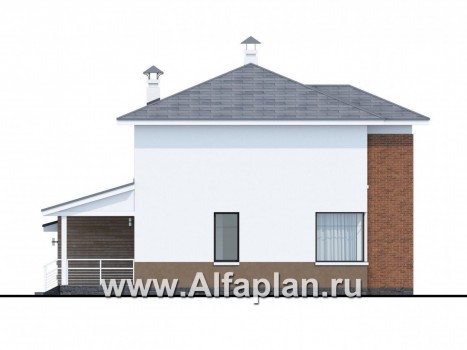 Проекты домов Альфаплан - «Рефлекс» - современный комфортабельный дом с гаражом - превью фасада №3