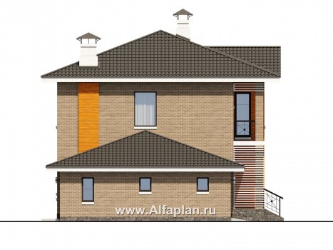 Проекты домов Альфаплан - «Серебро» - современный экономичный дом с гаражом - превью фасада №3