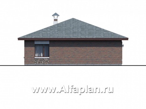 Проекты домов Альфаплан - «Сислей» - современный одноэтажный дом - превью фасада №3