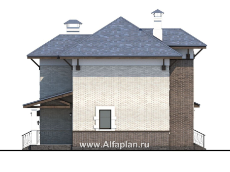 Проекты домов Альфаплан - «Виконт»- двухэтажный дом с гаражом и отличной планировкой - превью фасада №3