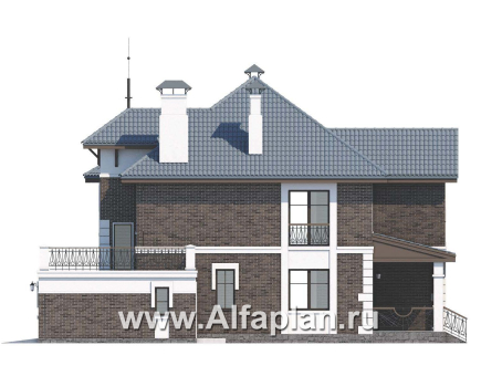 Проекты домов Альфаплан - «Феникс» - комфортабельный  коттедж с террасой - превью фасада №2