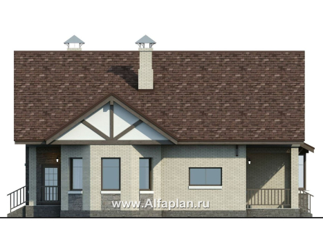 Проекты домов Альфаплан - «Зальцбург» - рациональный план дома, двускатная крыша - превью фасада №2