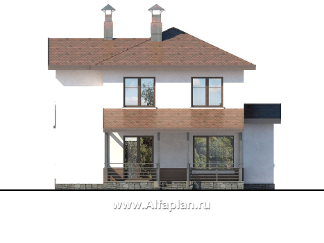 Проекты домов Альфаплан - «Тренд» - современный загородный дом - превью фасада №4