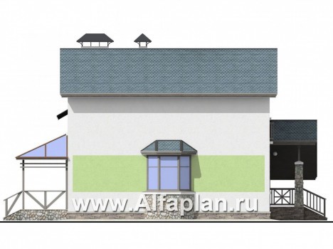 Проекты домов Альфаплан - «Премьера»- рациональный и компактный дом для небольшой семьи - превью фасада №3