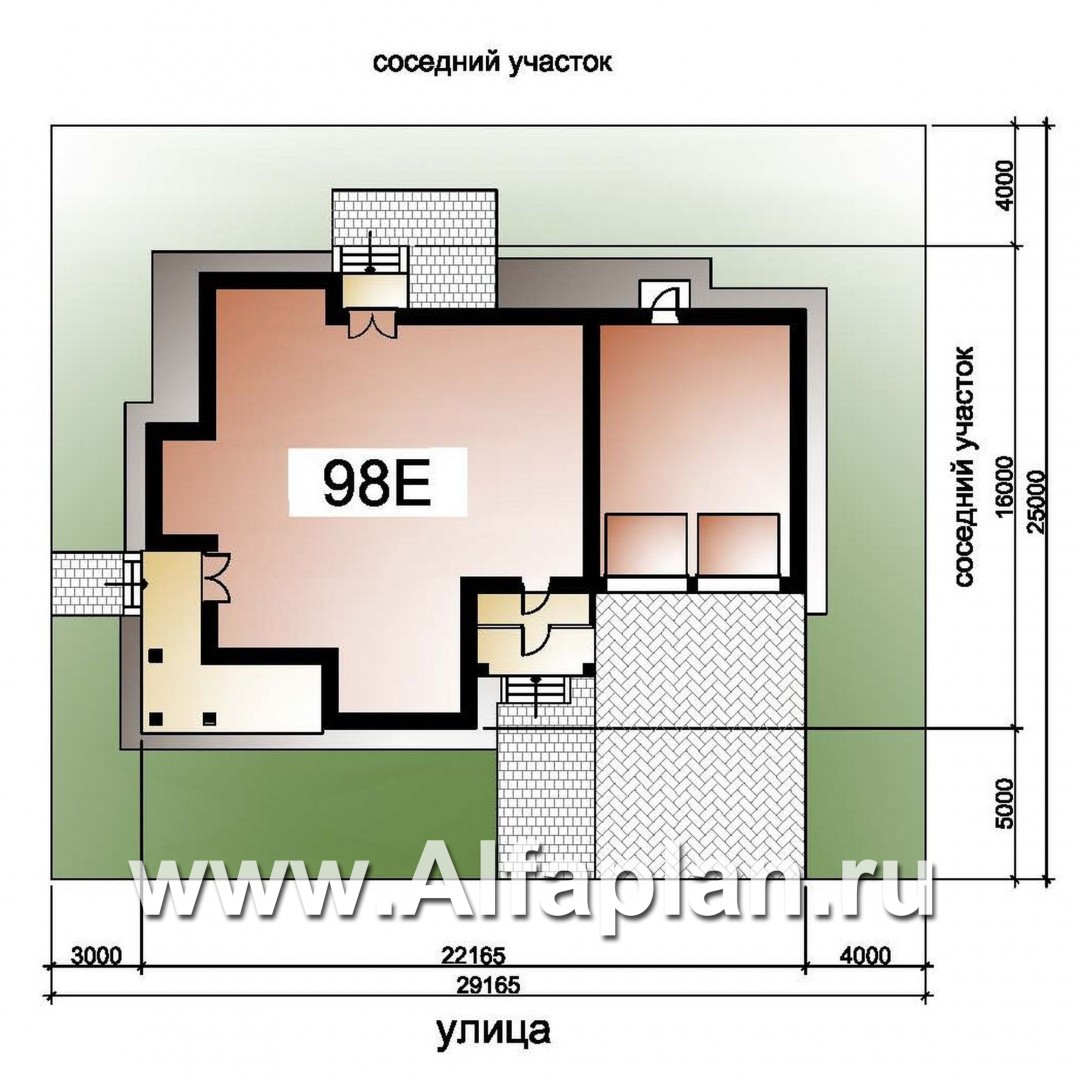 Проекты домов Альфаплан - «Голицын»- коттедж с двусветной гостиной и гаражом на два автомобиля - дополнительное изображение №3