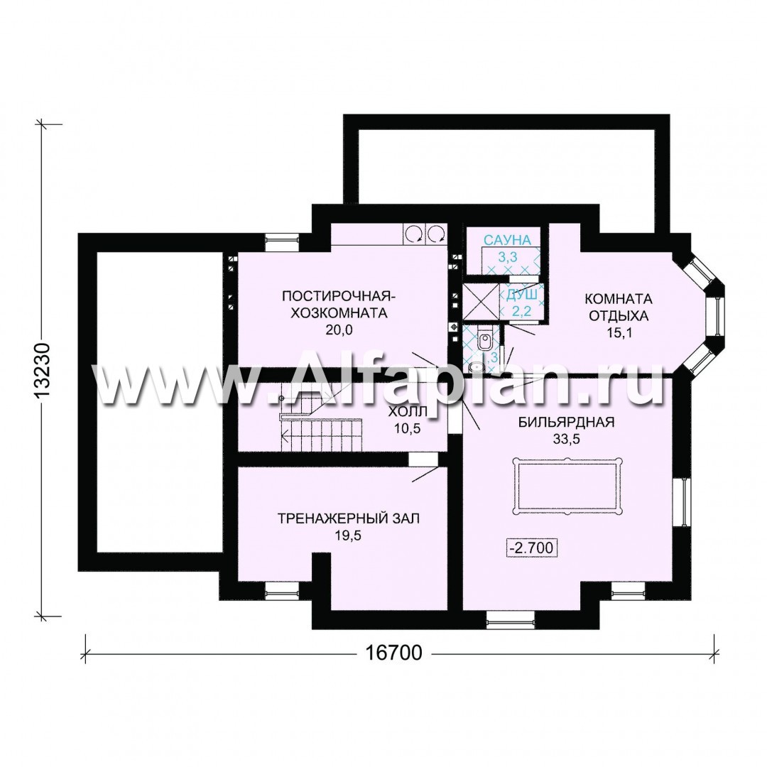 Проекты домов Альфаплан - Коттедж с большим гаражом и террасой - изображение плана проекта №1
