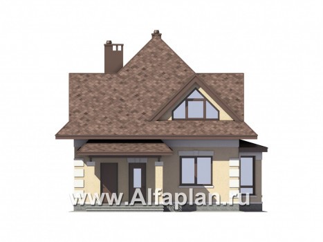 Проекты домов Альфаплан - Экономичный дом для маленького участка - превью фасада №1