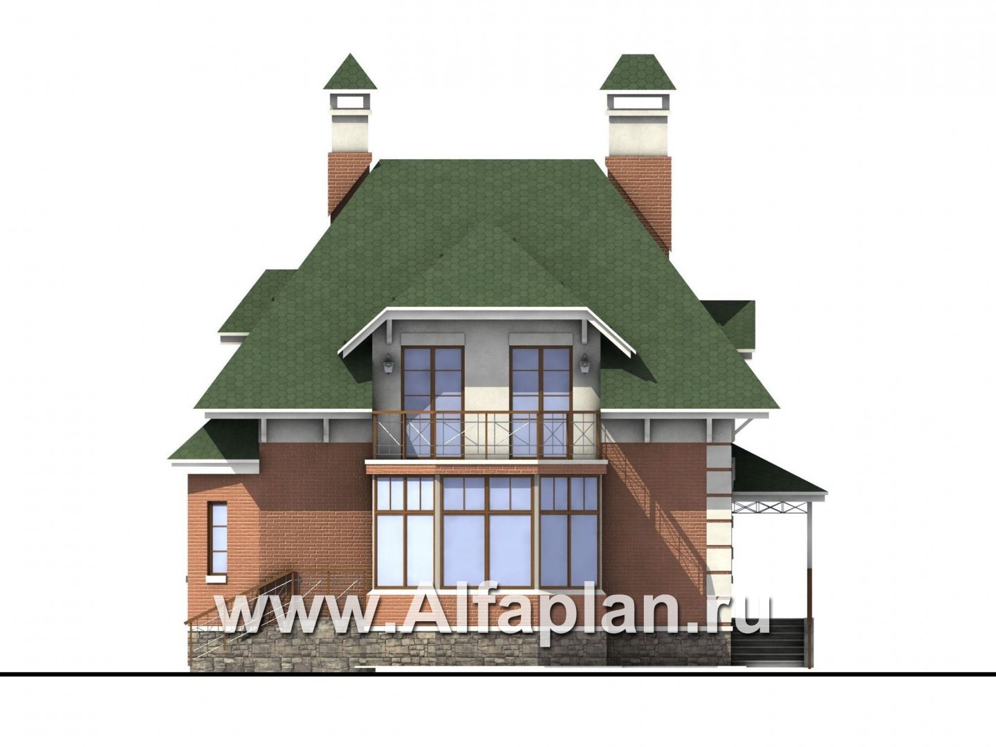 Проекты домов Альфаплан - «Шале Малек» - компактный загородный дом для небольшого участка - изображение фасада №4