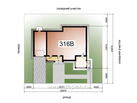 Проекты домов Альфаплан - «Теплый очаг» - компактный одноэтажный дом с гаражом - превью дополнительного изображения №6