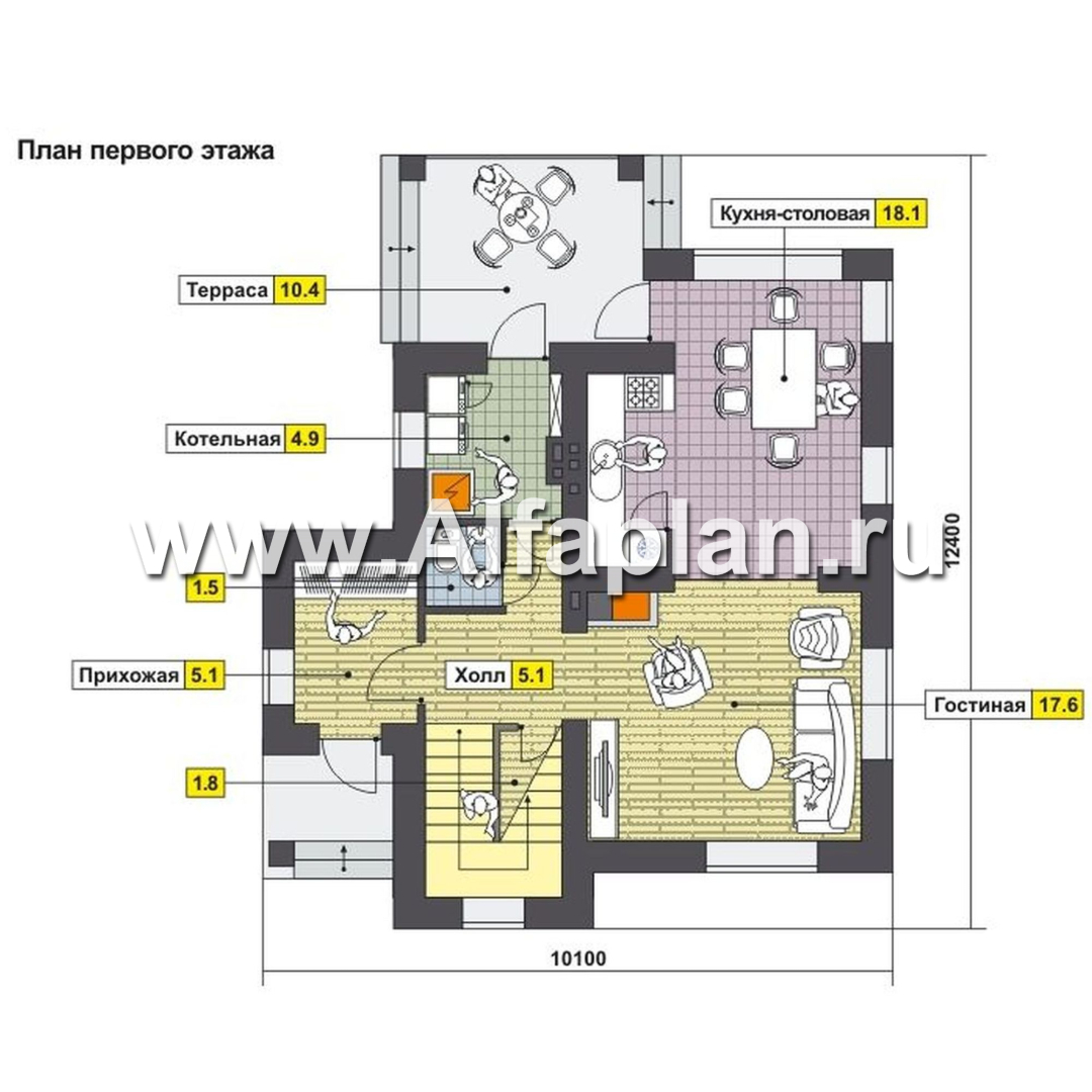 Проекты домов Альфаплан - Компактный дом для маленького участка - изображение плана проекта №1