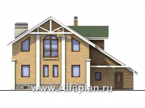 «Мистер-Твистер» -  проект дома с мансардой, с балконом и с террасой, с двумя жилыми комнатами на 1 эт - превью фасада дома