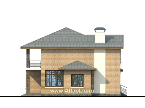 Проекты домов Альфаплан - «Оникс» - компактный двухэтажный дом для небольшого участка - превью фасада №3