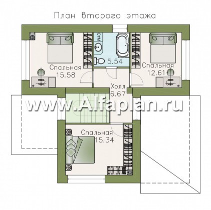 Проекты домов Альфаплан - Проект стильного компактного дома - превью плана проекта №2
