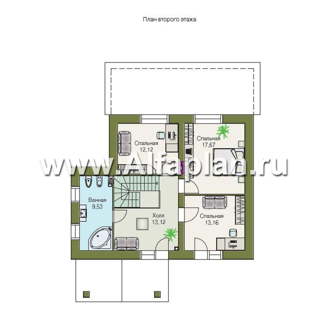 Проекты домов Альфаплан - «Шесть соток» - дом для маленького участка - план проекта №2