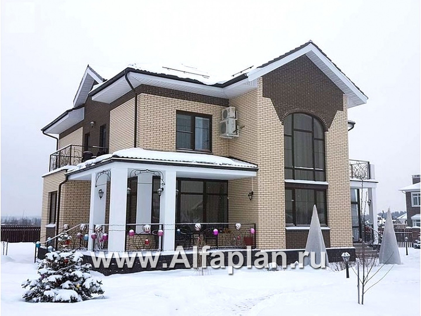 Проекты домов Альфаплан - «Голицын»- изящный коттедж с двусветной гостиной - дополнительное изображение №2